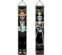 Dia De Los Muertos Porch Sign Banners Halloween Mexico Day of the Dead Porch Signs Banner Indoor Outdoor Wall Door Party Decor Halloween Decorations