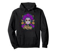 Dia De Los Muertos Queen Crown Skull Woman Sugar Day Dead Pullover Hoodie