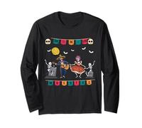 Dia De Los Muertos Skeleton Dancing Bones Funny Halloween Long Sleeve T-Shirt