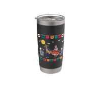Dia De Los Muertos Skeleton Dancing Bones Funny Halloween Stainless Steel Insulated Tumbler
