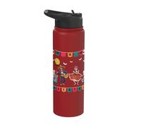 Dia De Los Muertos Skeleton Dancing Bones Funny Halloween Stainless Steel Insulated Water Bottle