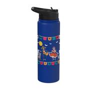 Dia De Los Muertos Skeleton Dancing Bones Funny Halloween Stainless Steel Insulated Water Bottle