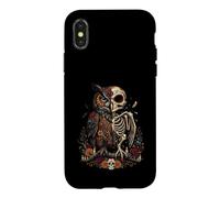 Dia De Los Muertos Sugar Skull Owl Floral Mexican Case for iPhone X/XS