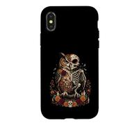 Dia De Los Muertos Sugar Skull Owl Floral Mexican Case for iPhone X/XS
