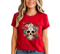 Dia De Los Muertos T-Shirt | Day of The Dead Shirt | Sugar Skull Mexican Tee | Halloween Spooky Season Graphic Women Top | Festival Costume Gift