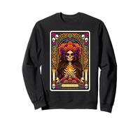Dia De Los Muetos Tarot Card Occult Gothic Halloween Sweatshirt