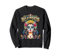 Dia de Muertos Mexican Woman face Sugar Skull Sweatshirt