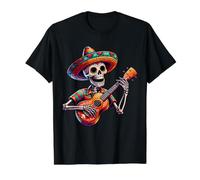 Dia De Muertos Skeleton Mexican Mariachi Value Graphic T-Shirt, Men, Black, L