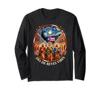 Día de Reyes Puerto Rico Street Scene Three Kings Day Long Sleeve T-Shirt