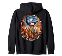 Día de Reyes Puerto Rico Street Scene Three Kings Day Zip Hoodie