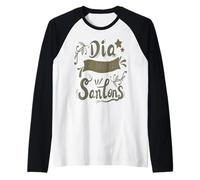 Dia De Todos Los Santos All Saints Day Christian Faith Cross Raglan Baseball Tee