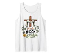 Dia De Todos Los Santos All Saints Day Christian Faith Cross Tank Top
