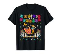 Dia Delos Muertos Day of the Dead Mexican Skeleton Dancing T-Shirt