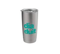 Dia Duit - Hello as Gaeilge Irish Green Stainless Steel Insulated Tumbler