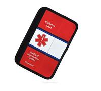 Diabetes Alert Medical Alert Seatbelt Cover for Kids and Adults (9”) with Emergency Information Form and Pocket by Help Belts. Red/White