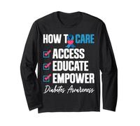 Diabetes Awareness Educate Empower Health Advocate Design Long Sleeve T-Shirt
