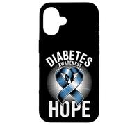 Diabetes Awareness Hope Blue Ribbon Support Case for iPhone 16