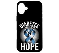 Diabetes Awareness Hope Blue Ribbon Support Case for iPhone 16 Plus