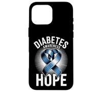 Diabetes Awareness Hope Blue Ribbon Support Case for iPhone 16 Pro Max