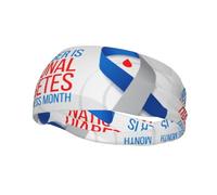 Diabetes Awareness Month Blue Ribbon Headbands Sports Sweatband Athletic Exercise Bands Turban Hair Head For Men Women Yoga Fitness