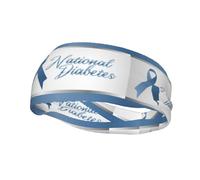 Diabetes Awareness Month Blue Ribbon Headbands Sports Sweatband Athletic Exercise Bands Turban Hair Head For Men Women Yoga Fitness