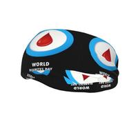 Diabetes Awareness Month Blue Ribbon Headbands Sports Sweatband Athletic Exercise Bands Turban Hair Head For Men Women Yoga Fitness