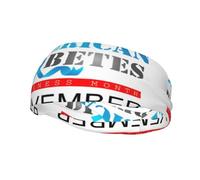 Diabetes Awareness Month Blue Ribbon Headbands Sports Sweatband Athletic Exercise Bands Turban Hair Head For Men Women Yoga Fitness