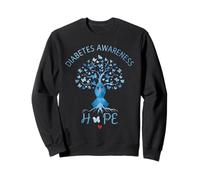 Diabetes Awareness Month Hope Blue Ribbon for Type 1 And 2 Sweatshirt