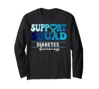 Diabetes Awareness Support Squad Groovy Diabetic Awareness Long Sleeve T-Shirt