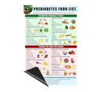Diabetes Food List Chart,Magnetic Healthy Food Chart,Quick Reference Sheet for Prediabetes,Pre Diabetes Chart for Daily Blood Sugar Management-8 X 12 inch