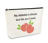 Diabetes Gifts Diabetic Supplies Travel Bag Makeup Pouch Diabetic Emergency Supply Bag for Grandma Mom Friends Sister Christmas Birthday Gifts Diabetes Awareness Cosmetic Bags Zipper Toiletry Pouch