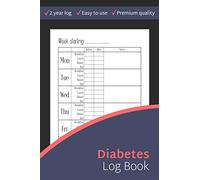 Diabetes Log Book: Simple 2-Year Blood Sugar Recording Book, Diabetes Tracking Journal with NOTES, Breakfast, Lunch, Dinner, Bed Before & After Tracking