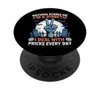 Diabetes Nothing Scares Me I'm A Diabetic I Deal With Pricks PopSockets Adhesive PopGrip