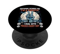 Diabetes Nothing Scares Me I'm A Diabetic I Deal With Pricks PopSockets Adhesive PopGrip