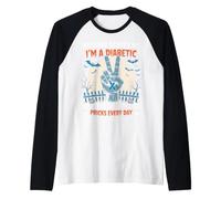 Diabetes Nothing Scares Me I'm A Diabetic I Deal with Pricks Raglan Baseball Tee