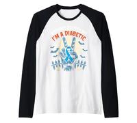 Diabetes Nothing Scares Me I'm A Diabetic I Deal with Pricks Raglan Baseball Tee