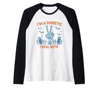 Diabetes Nothing Scares Me I'm A Diabetic I Deal with Pricks Raglan Baseball Tee