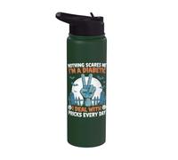 Diabetes Nothing Scares Me I'm A Diabetic I Deal with Pricks Stainless Steel Insulated Water Bottle