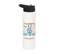 Diabetes Nothing Scares Me I'm A Diabetic I Deal with Pricks Stainless Steel Insulated Water Bottle