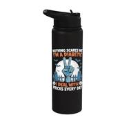 Diabetes Nothing Scares Me I'm A Diabetic I Deal with Pricks Stainless Steel Insulated Water Bottle