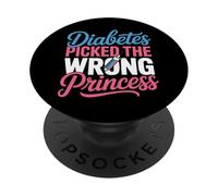 Diabetes Picked The Wrong Princess Brave Type One Survivors PopSockets Adhesive PopGrip