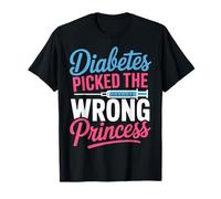 Diabetes Picked The Wrong Princess Diabetic Fighters Warrior T-Shirt