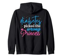 Diabetes Picked The Wrong Princess Type Diabetic Diabetes Zip Hoodie