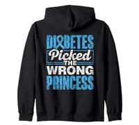 Diabetes Picked The Wrong Princess Type Diabetic Diabetes Zip Hoodie