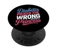 Diabetes Picked The Wrong Princess Type One PopSockets Adhesive PopGrip