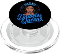 Diabetes Queen Black African Melanin Women Blue Warrior PopSockets PopGrip for MagSafe