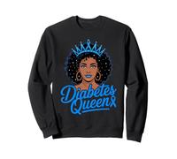 Diabetes Queen Black African Melanin Women Blue Warrior Sweatshirt