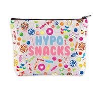 Diabetes Snack Bag Emergency Snacks Bag for Travel Backpack Funny Makeup Bag Gifts for Women Men Colorful Diabetic Supply Kit Organiser with Zipper Toiletry Pouch Gift for Friends Family