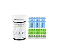 Diabetes Test Strips Blood Glucose Test Strips x 50 & Diabetes Lancets x 50, No Coding Blood Sugar Test Strips for UK Diabetics in mmol/L (VivaChek Ino Series)