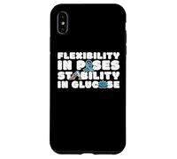 Diabetes Yoga Mindfulness Glucose Yogi Teal Ribbon Diabetic Case for iPhone XS Max